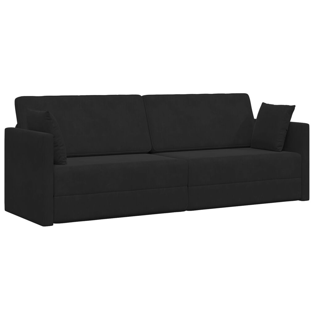 vidaXL Κρεβάτι Καναπές 2 σε 1 Μαύρος 213x144x60 εκ Βελούδο