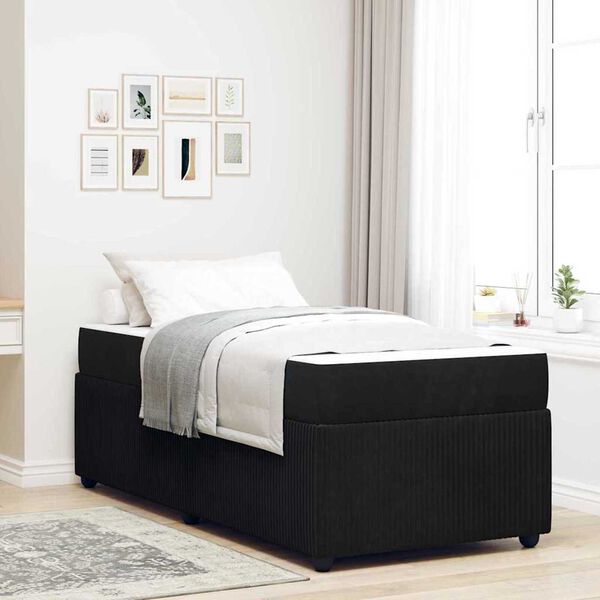 vidaXL Σκελετός κρεβατιού με στρώμα Άλλο Μαύρο 90 x 190 cm Βελούδο