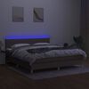 vidaXL &Kappa;&rho;&epsilon;&beta;ά&tau;&iota; Boxspring &mu;&epsilon; &Sigma;&tau;&rho;ώ&mu;&alpha; & LED Taupe 160x200 &epsilon;&kappa;. &Upsilon;&phi;&alpha;&sigma;&mu;ά&tau;&iota;&nu;&omicron;