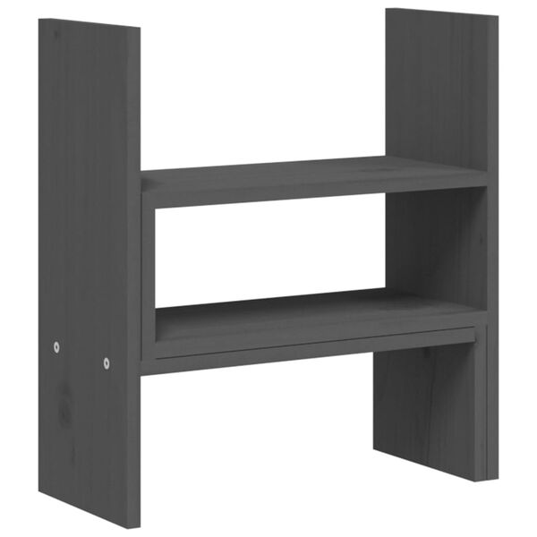vidaXL Βάση Οθόνης Γκρι (39-72)x17x43 εκ. από Μασίφ Ξύλο Πεύκου