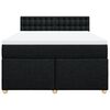 vidaXL Κρεβάτι Boxspring με Στρώμα Μαύρο 140x200 εκ. Υφασμάτινο