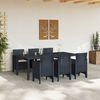 vidaXL Σέτ φαγητού για κήπο 7 pcs Ανθρακί Rattan Polt