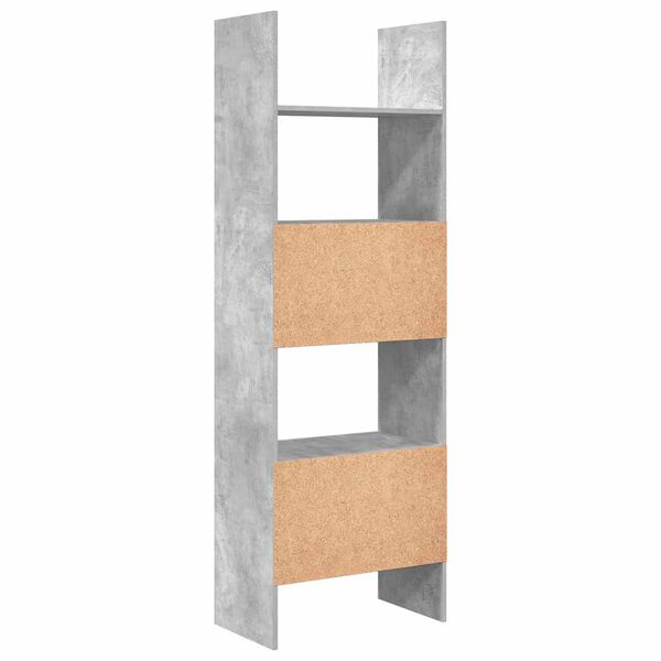 vidaXL Βιβλιοθήκη Γκρι Σκυροδέματος 60 x 35 x 180 εκ. από Επεξ. Ξύλο