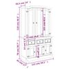 vidaXL Βιτρίνα Corona Καφέ 112x43x196εκ. Μασίφ Ξύλο Μεξικάνικου Πεύκου