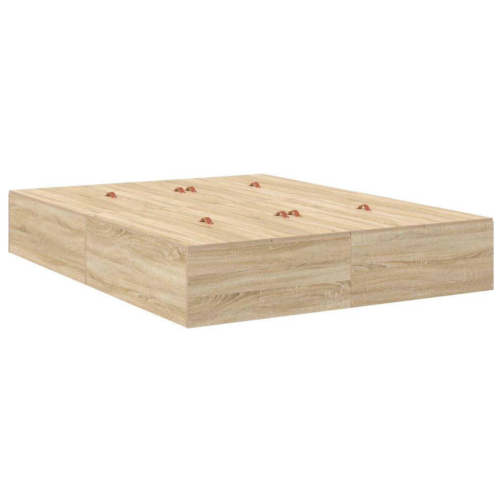vidaXL Κρεβάτι αποθήκης Σοσονέζιο Δρυς 150x200 εκ