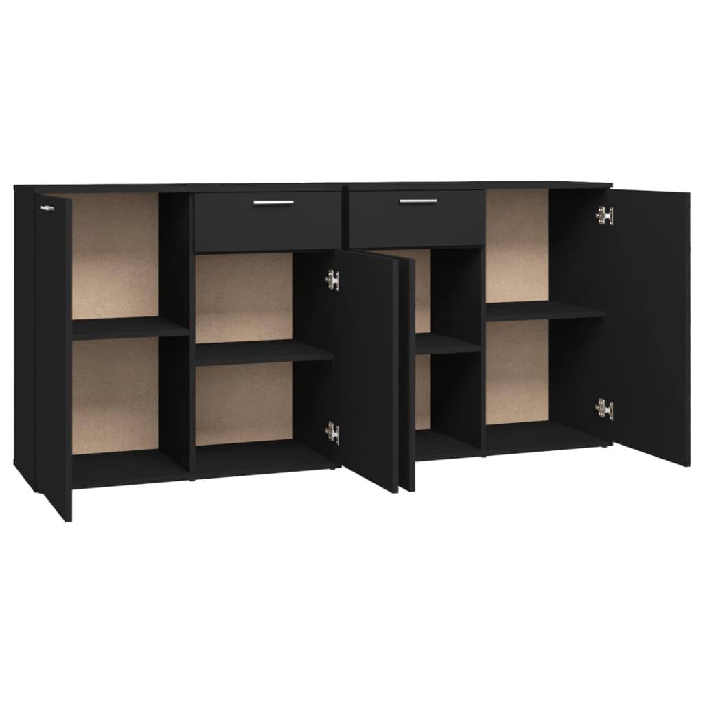 vidaXL Μπουφές Μαύρος 160 x 36 x 75 εκ. Επεξ. Ξύλο