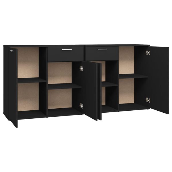 vidaXL Μπουφές Μαύρος 160 x 36 x 75 εκ. Επεξ. Ξύλο
