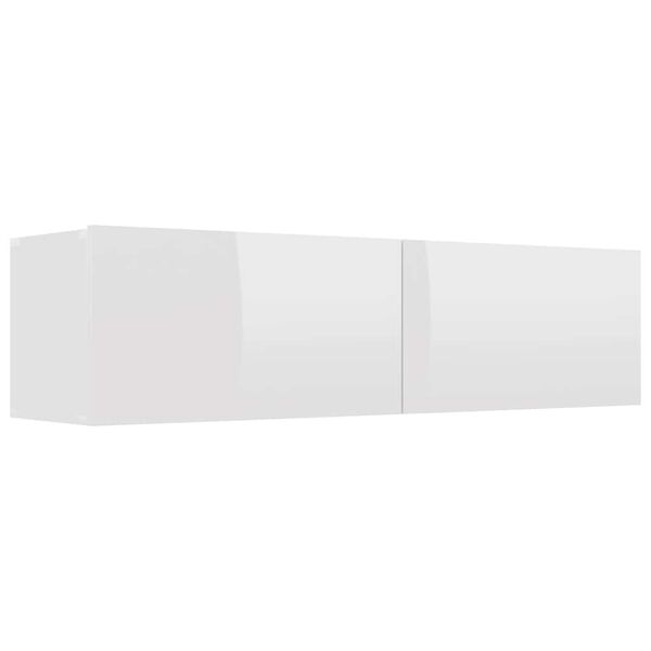 vidaXL Έπιπλο Τηλεόρασης Γυαλιστερό Λευκό 120x30x30 εκ. από Επεξ. Ξύλο