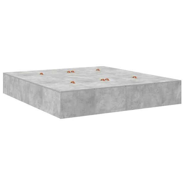 vidaXL Σκελετός Κρεβατιού Γκρι σκυροδέματος 200 x 200 x 31.5 εκ.