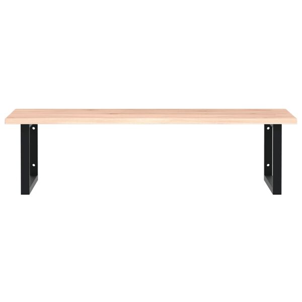 vidaXL Ράφι Νιπτήρα Τοίχου από Ατσάλι / Μασίφ Ξύλο Δρυός