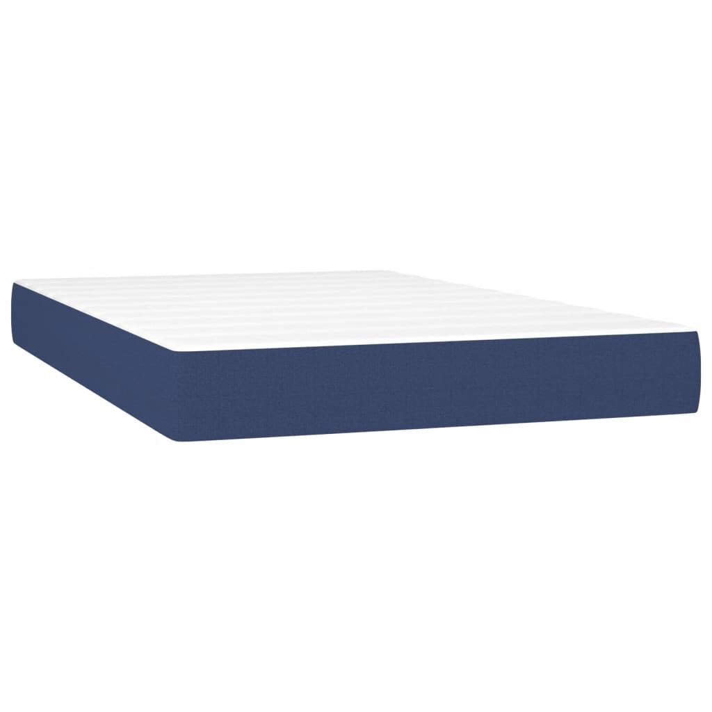 vidaXL Κρεβάτι Boxspring με Στρώμα & LED Μπλε 120x200 εκ. Υφασμάτινο