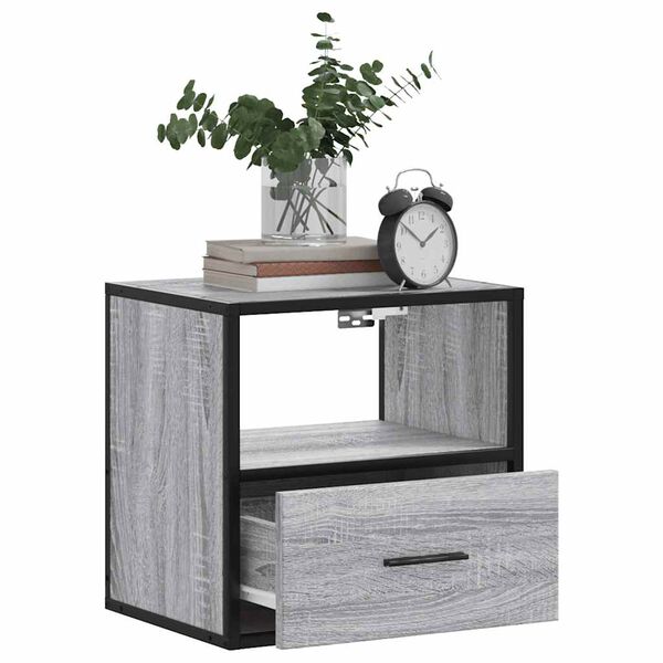 vidaXL Επίτοιχο κομοδίνο Grey Sonoma 40x31x39,5 cm