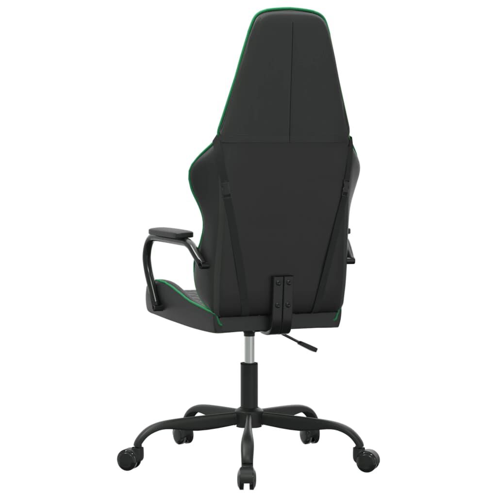 vidaXL Καρέκλα Gaming Μασάζ Πράσινο και Μαύρο από Συνθετικό Δέρμα