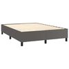 vidaXL Κρεβάτι Boxspring με Στρώμα & LED Γκρι 140x190 εκ. Συνθ. Δέρμα