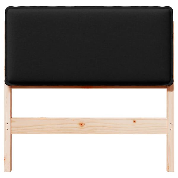vidaXL Ταπετσαρισμένο κεφαλάρι με κεφαλάρι Φυσικό και Μαύρο 75 cm