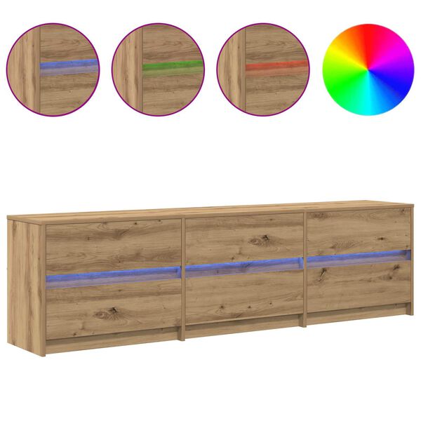 vidaXL &Mu;&omicron;&nu;ά&delta;&epsilon;&sigmaf; TV &Epsilon;&pi;&iota;&tau;&omicron;ί&chi;&iota;&omicron; 2 pcs Artisan Oak 180 x 34 x 50 &epsilon;&kappa;