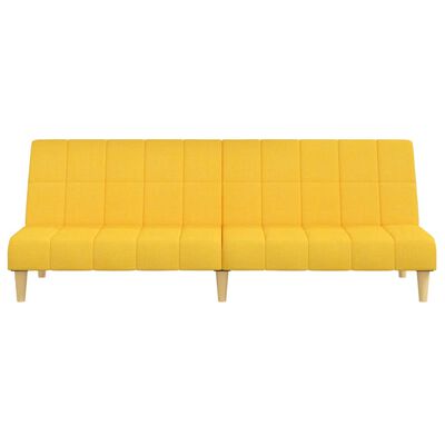 vidaXL Καναπές Κρεβάτι Διθέσιος Κίτρινος Υφασμάτινος