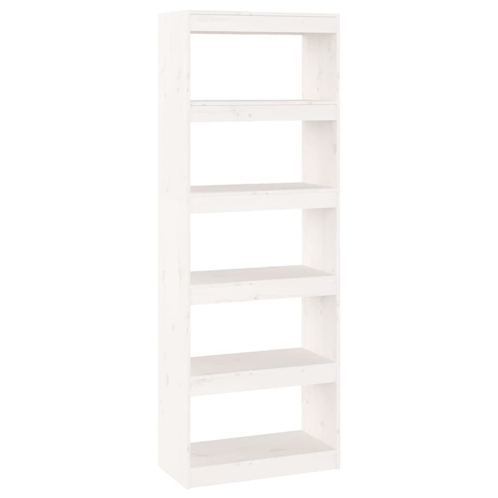 vidaXL Βιβλιοθήκη/Διαχωριστικό Χώρου Λευκή 60x30x167,5 εκ. Μασίφ Πεύκο