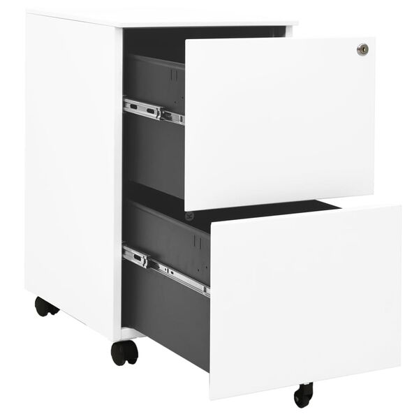 vidaXL Αρχειοθήκη Φορητή Λευκή 39 x 45 x 67 εκ. Ατσάλινη