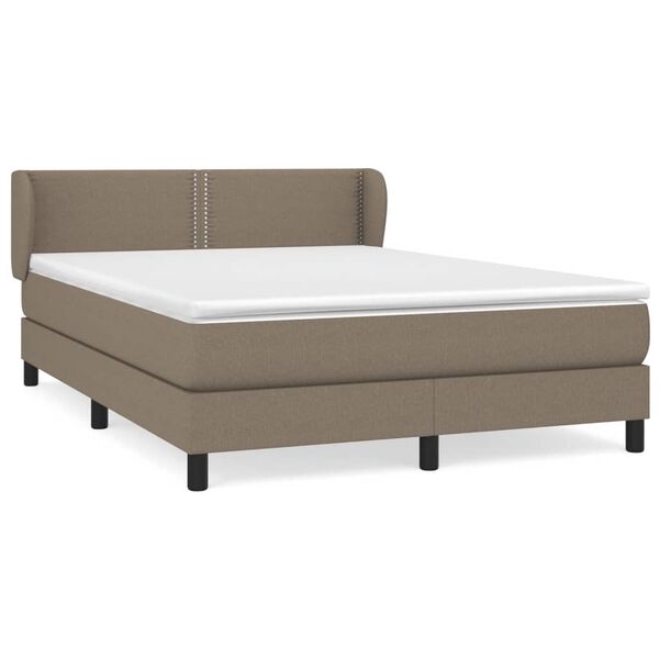vidaXL Κρεβάτι Boxspring με Στρώμα Taupe 140x200 εκ. Υφασμάτινο