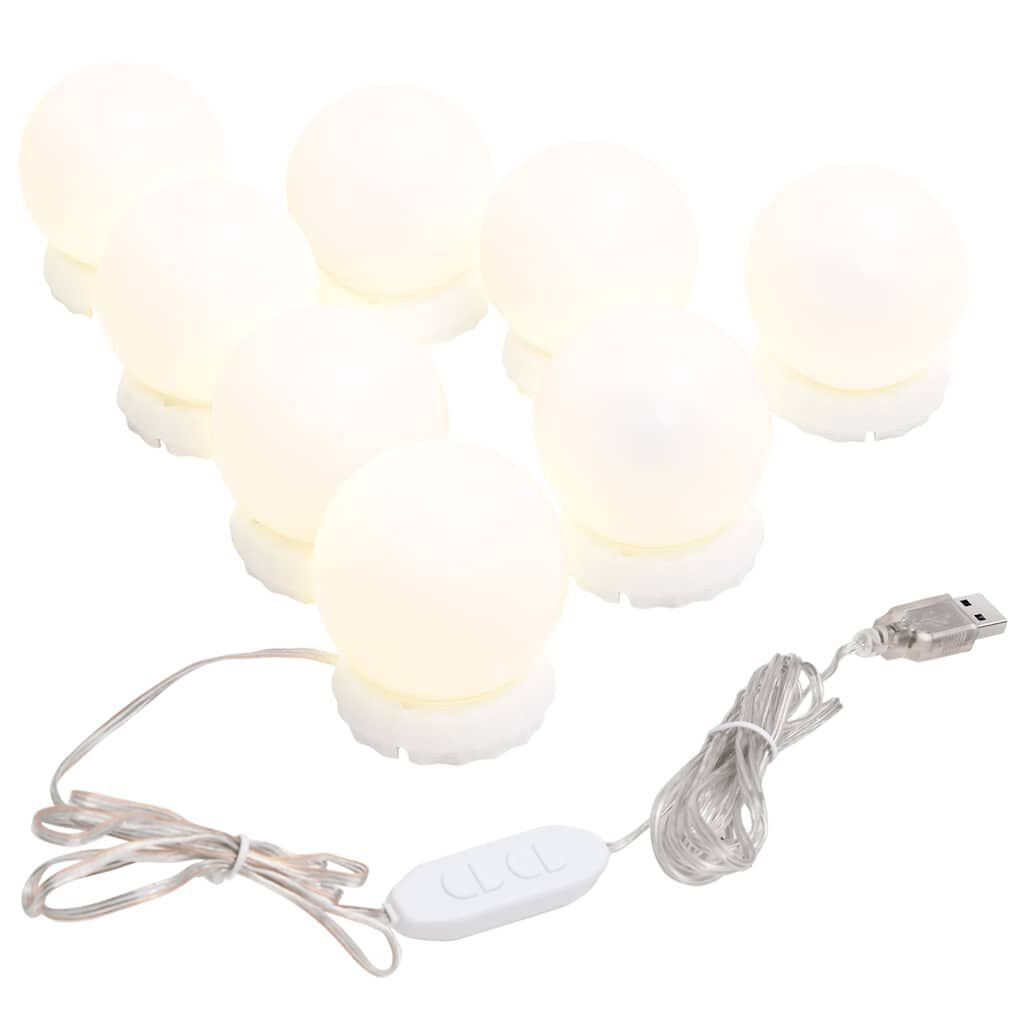 vidaXL Καθρέφτης Τοίχου Οβάλ με Φώτα LED 15x40 εκ. από Γυαλί