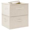 vidaXL Κουτιά Αποθήκευσης 2 τεμ. Κρεμ 43 x 34 x 23 εκ. Υφασμάτινα