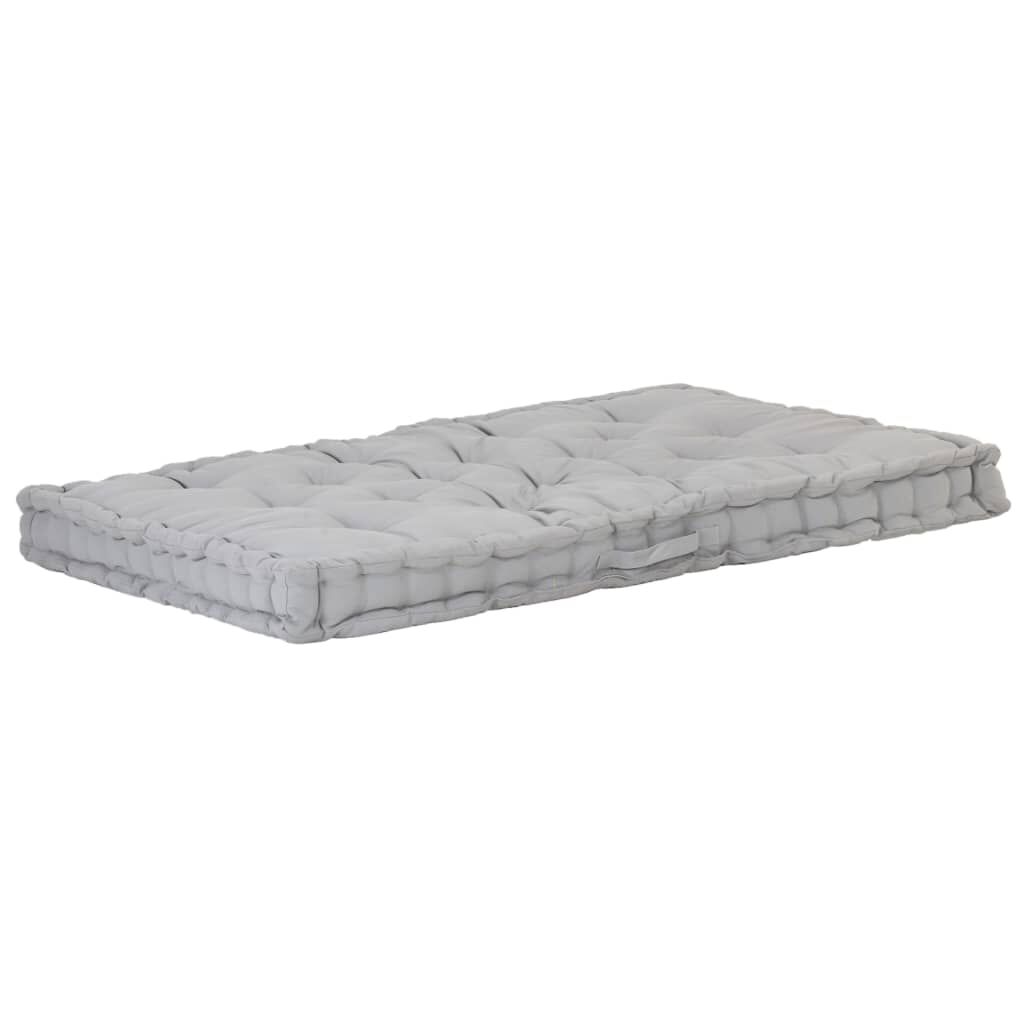vidaXL Μαξιλάρα Δαπέδου / Παλέτας Γκρι 120 x 80 x 10 εκ. Βαμβακερή