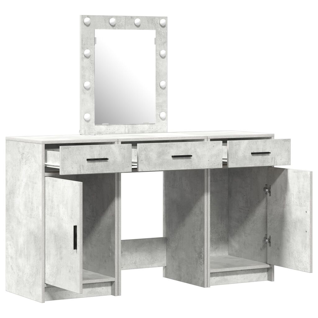 vidaXL Τραπέζι περιποίησης με συρτάρι 3 pcs Γκρι 50 x 41 x 135 εκ
