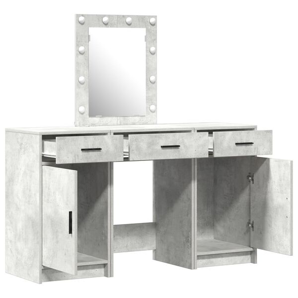 vidaXL Τραπέζι περιποίησης με συρτάρι 3 pcs Γκρι 50 x 41 x 135 εκ