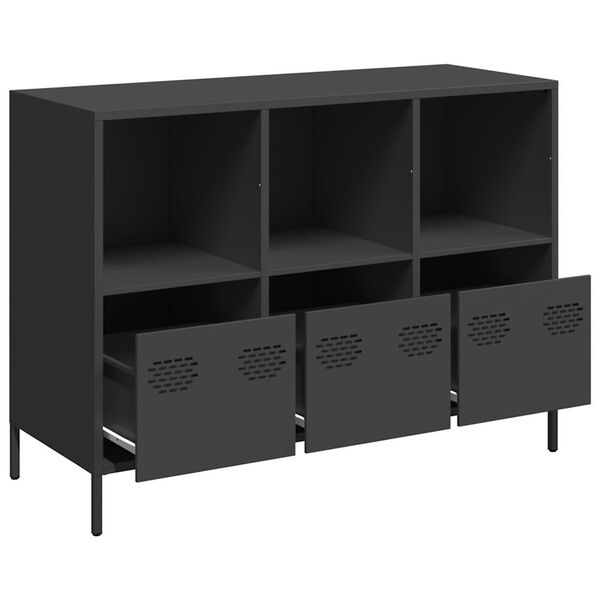 vidaXL Ντουλάπι Μαύρο 101,5x39x73,5 εκ. από Χάλυβα Ψυχρής Έλασης