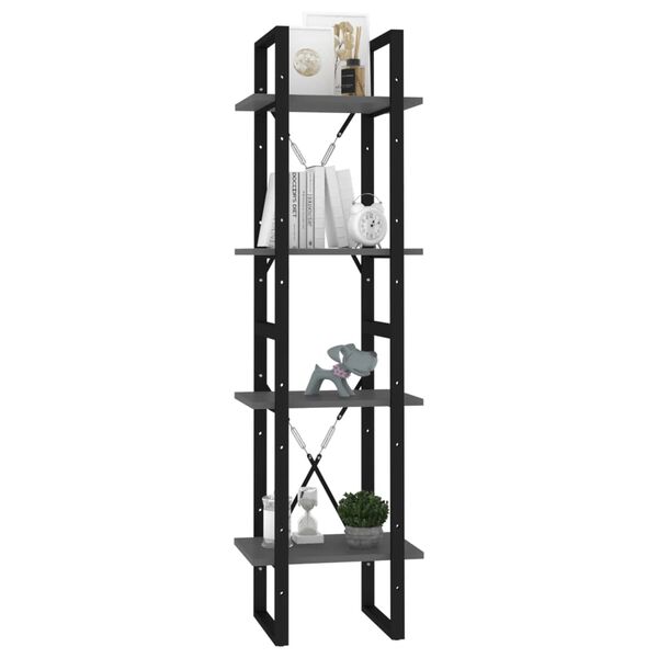 vidaXL Βιβλιοθήκη με 4 Ράφια Γκρι 40 x 30 x 140 εκ. από Επεξ. Ξύλο