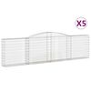 vidaXL Συρματοκιβώτια Τοξωτά 5 τεμ. 400x30x100/120 εκ. Γαλβαν. Ατσάλι