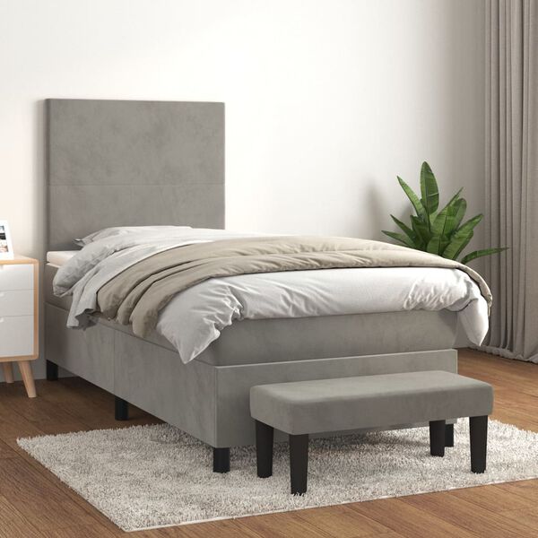 vidaXL &Kappa;&rho;&epsilon;&beta;ά&tau;&iota; Boxspring &mu;&epsilon; &Sigma;&tau;&rho;ώ&mu;&alpha; &Alpha;&nu;&omicron;&iota;&chi;&tau;ό &Gamma;&kappa;&rho;&iota; 90x190 &epsilon;&kappa;. &Beta;&epsilon;&lambda;&omicron;ύ&delta;&iota;&nu;&omicron;
