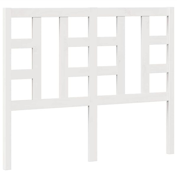 vidaXL Κεφαλάρι Κρεβατιού Λευκό 126 x 4 x 100 εκ. Μασίφ Ξύλο Πεύκου