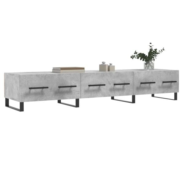 vidaXL Έπιπλο Τηλεόρασης Γκρι Σκυροδέματος 150x36x30 εκ. Επεξ. Ξύλο