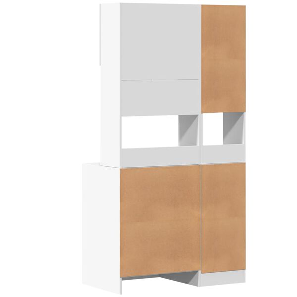 vidaXL Στήλη Κουζίνας Λευκή 95 x 50 x 180 εκ. από Επεξεργασμένο Ξύλο