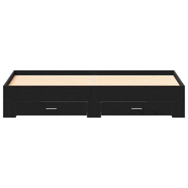 vidaXL Κρεβάτι με Συρτάρια Μαύρη Δρυς 180x200 εκ Επεξεργασμένο Ξύλο