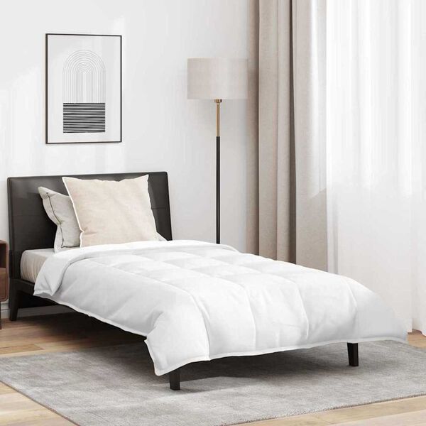 vidaXL Σετ Κουβέρτας με μαξιλάρι 2 pcs Λευκό 155 x 200 εκ. Πούπουλο