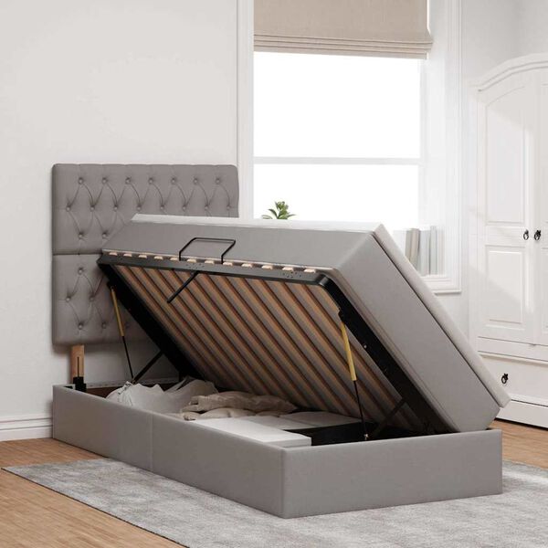 vidaXL &Kappa;&rho;&epsilon;&beta;ά&tau;&iota; &mu;&epsilon; &alpha;&pi;&omicron;&theta;&eta;&kappa;&epsilon;&upsilon;&tau;&iota;&kappa;ό &chi;ώ&rho;&omicron; &kappa;&alpha;&iota; &sigma;&tau;&rho;ώ&mu;&alpha; Taupe 100 x 200 cm