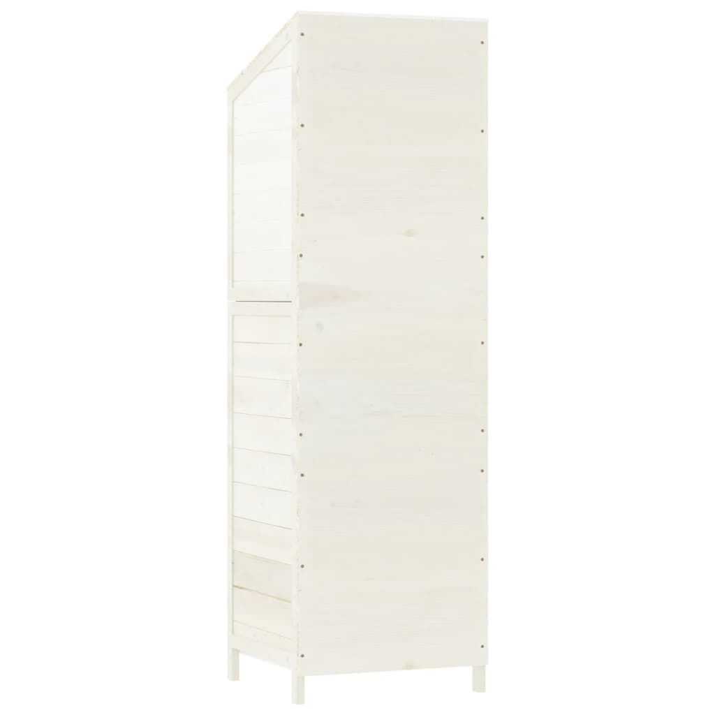 vidaXL Αποθήκη Κήπου Λευκή 55 x 52 x 174,5 εκ. από Μασίφ Ξύλο Ελάτης