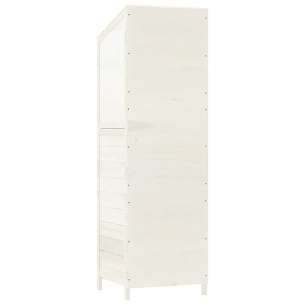 vidaXL Αποθήκη Κήπου Λευκή 55 x 52 x 174,5 εκ. από Μασίφ Ξύλο Ελάτης
