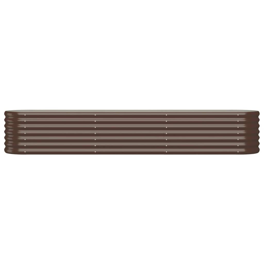 vidaXL Ζαρντινιέρα Καφέ 224x40x36 εκ. Ατσάλι με Ηλεκτρ. Βαφή Πούδρας