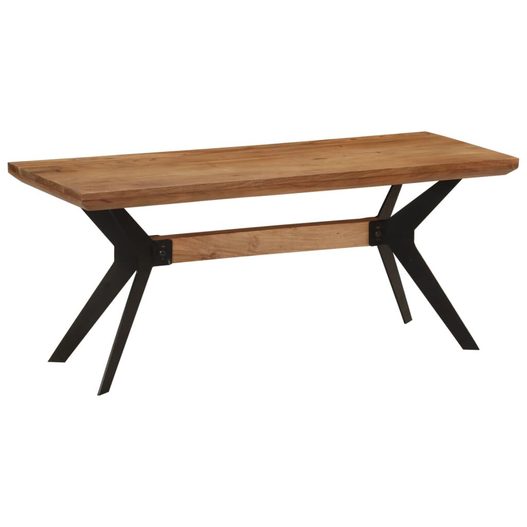 vidaXL Πάγκος Τραπεζαρίας 110x40x46 εκ. Μασίφ Ξύλο Ακακίας/Ατσάλι