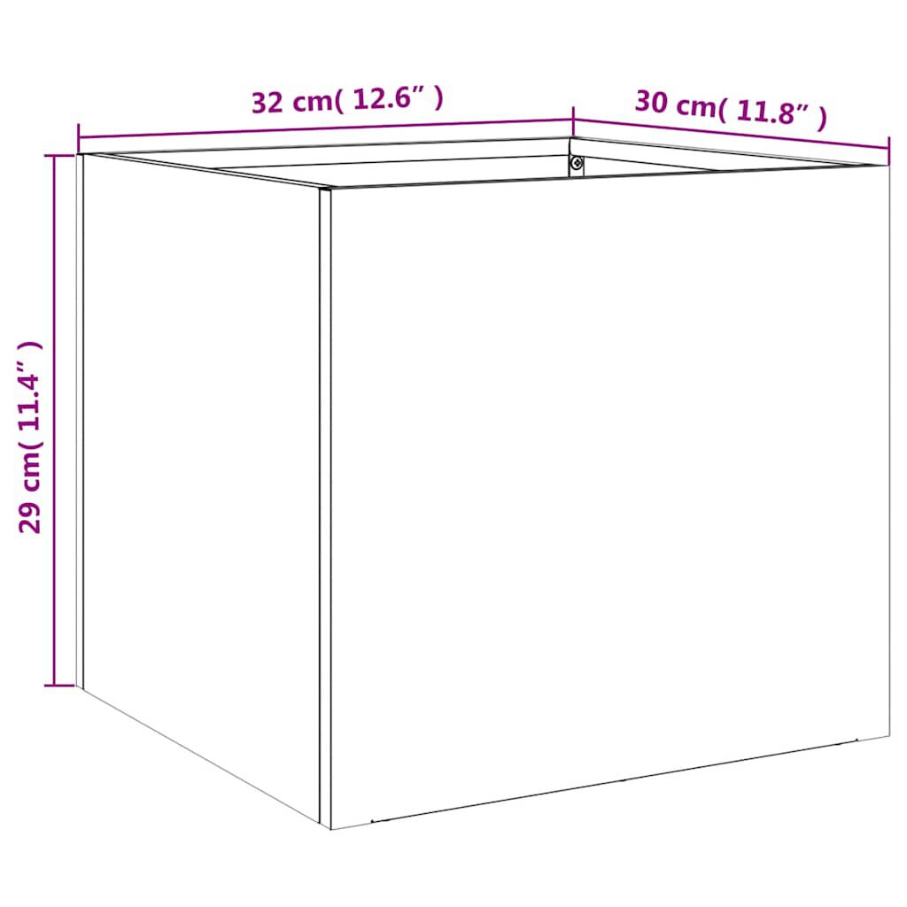 vidaXL Ζαρντινιέρα Ασημί 32 x 30 x 29 εκ. από Γαλβανισμένο Χάλυβα