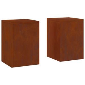 vidaXL &Beta;ά&sigma;&eta; &phi;&upsilon;&tau;ώ&nu; 2 pcs &Sigma;&kappa; rusty 24 x 24 x 35 &epsilon;&kappa;.