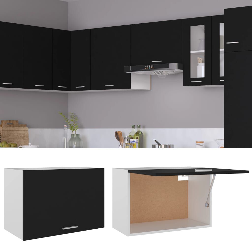 vidaXL Ντουλάπι Κρεμαστό Lyon Μαύρο 60x31x40 εκ. από Επεξ. Ξύλο