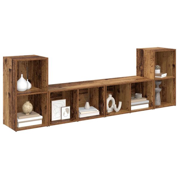 vidaXL Σετ επίπλου τηλεόρασης 4 pcs Παλιό ξύλο 72 x 35 x 36.5 cm