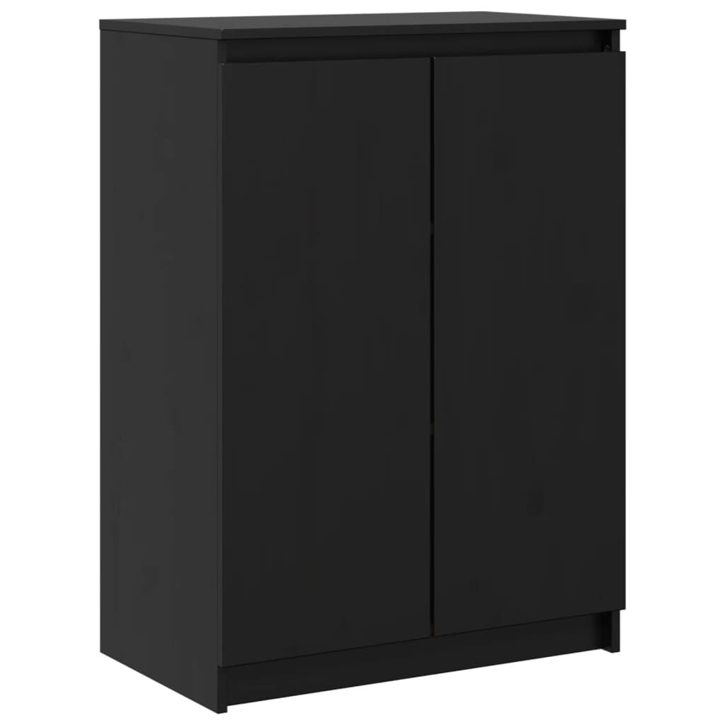 vidaXL Ντουλάπι Μαύρο 60 x 36 x 84 εκ. από Μασίφ Ξύλο Πεύκου