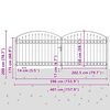 vidaXL Πύλη Φράχτη με κλειδαριά Γκρι 400 x 150 cm Ατσάλι