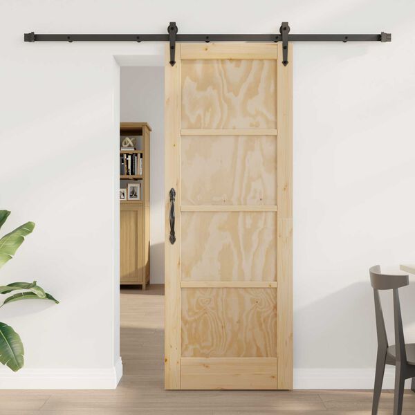 vidaXL Συρόμενη Πόρτα ORKDAL Καφέ 73.5 x 198.5 εκ. Μασίφ ξύλο πεύκου
